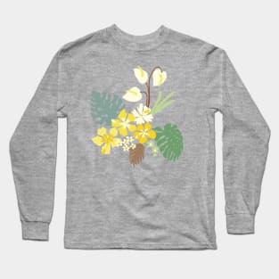 Southern Tropical Boho Flowers Long Sleeve T-Shirt